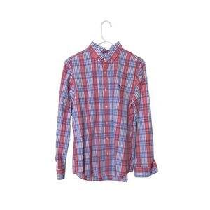 Vineyard Vines Slim Fit Whale Shirt M Red/Blue Plaid 100% Cotton